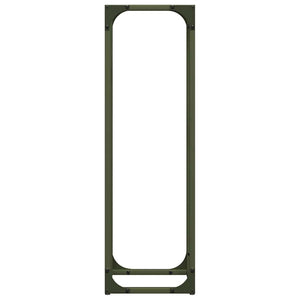vidaXL Support à bois de chauffage vert olive 25x25x80 cm Acier laminé à froid