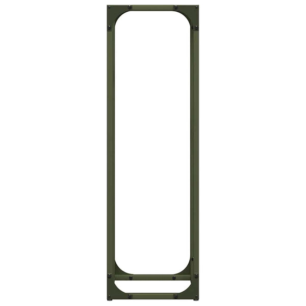 vidaXL Support à bois de chauffage vert olive 25x25x80 cm Acier laminé à froid