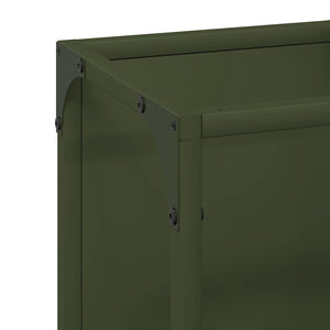 vidaXL Support à bois de chauffage vert olive 25x25x80 cm Acier laminé à froid