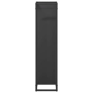 Brennholzregal Schwarz Stahl 25x100 cm