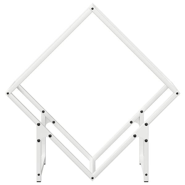 Weißes Brennholzregal 60x25x60 cm
