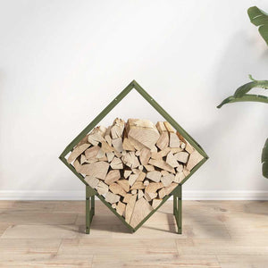 Brennholzregal Olivgrün 60cm Stahl