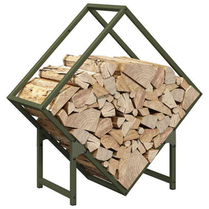 Brennholzregal Olivgrün 60cm Stahl