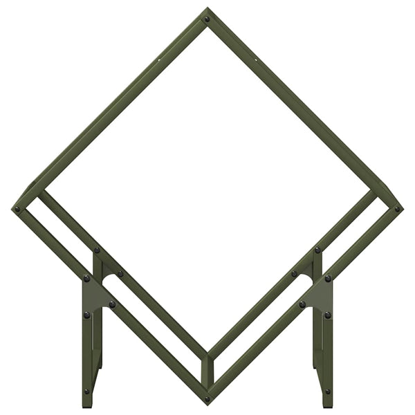 Brennholzregal Olivgrün 60cm Stahl