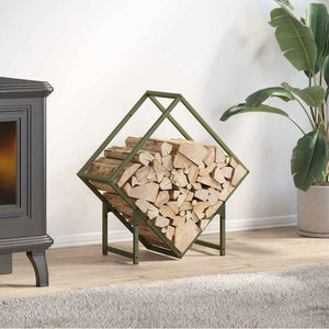 Brennholzregal Olivgrün 60cm Stahl