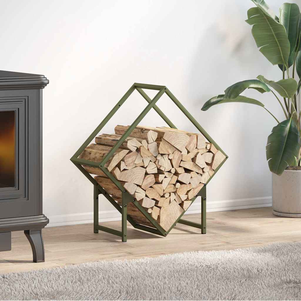 Brennholzregal Olivgrün 60cm Stahl