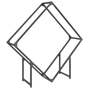 Schwarzes Kaminholzregal 100x25x100 cm