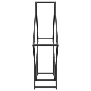 Schwarzes Kaminholzregal 100x25x100 cm