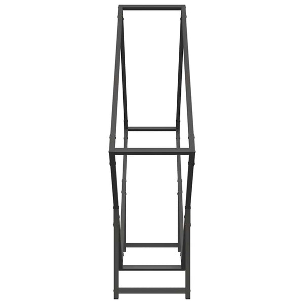 Schwarzes Kaminholzregal 100x25x100 cm