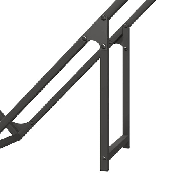 Schwarzes Kaminholzregal 100x25x100 cm