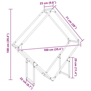 Schwarzes Kaminholzregal 100x25x100 cm