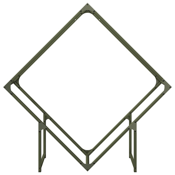 vidaXL Range-bûches Vert olive 100x25x100 cm Acier laminé à froid