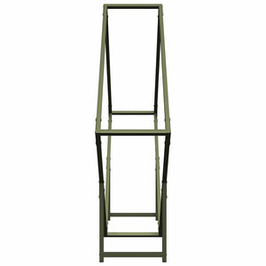 vidaXL Range-bûches Vert olive 100x25x100 cm Acier laminé à froid
