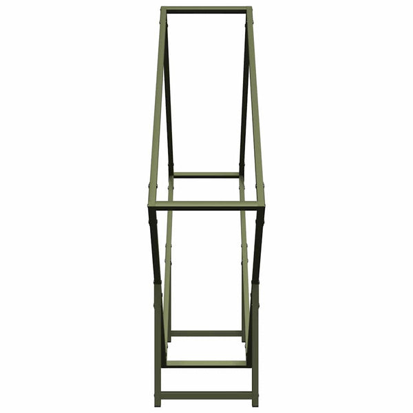 vidaXL Range-bûches Vert olive 100x25x100 cm Acier laminé à froid
