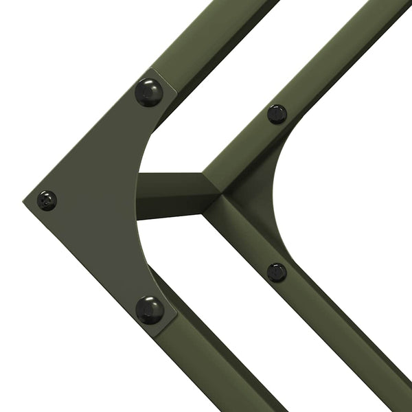 vidaXL Range-bûches Vert olive 100x25x100 cm Acier laminé à froid