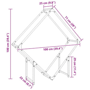 vidaXL Range-bûches Vert olive 100x25x100 cm Acier laminé à froid