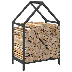 Brennholzregal Schwarz 40x25x60 cm