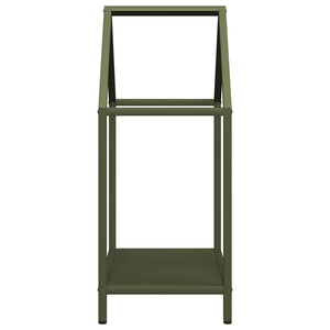 vidaXL Support à bois de chauffage vert olive 40x25x60 cm Acier laminé à froid