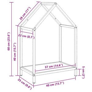 vidaXL Support à bois de chauffage vert olive 40x25x60 cm Acier laminé à froid