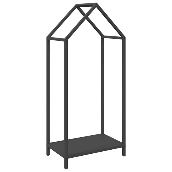 Brennholzregal Schwarz 40x25x90 cm