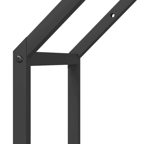 Brennholzregal Schwarz 40x25x90 cm