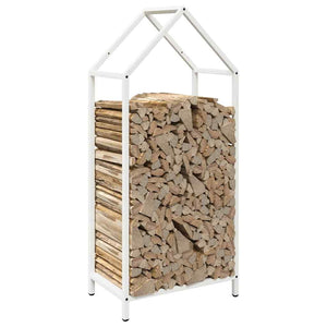 Weißes Kaminholzregal 40x25x90 cm