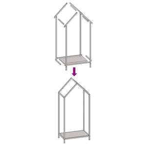 Anthrazit Brennholzregal Stahl 40x25x90cm