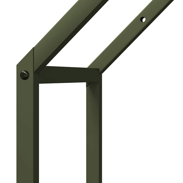 Brennholzregal Olivgrün Stahl 40x90cm