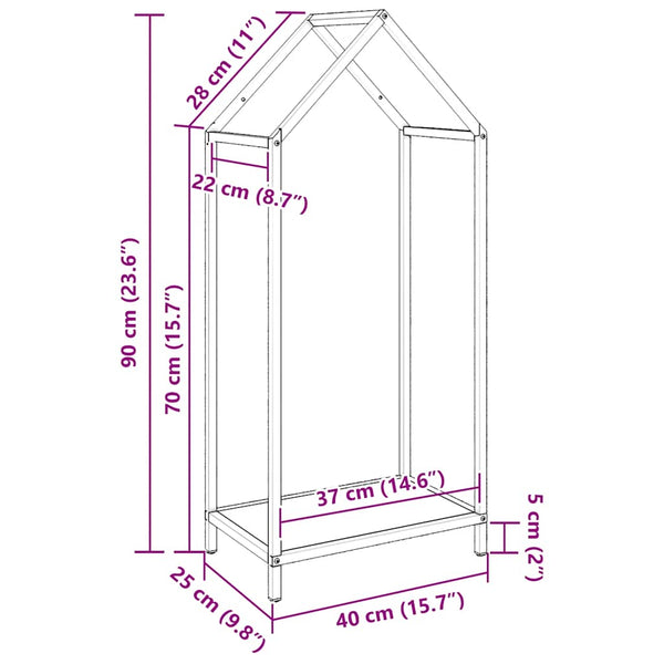 Brennholzregal Olivgrün Stahl 40x90cm