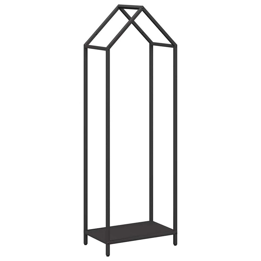 Schwarzes Brennholzregal Stahl 40x25x120cm