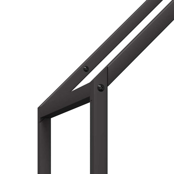 Schwarzes Brennholzregal Stahl 40x25x120cm