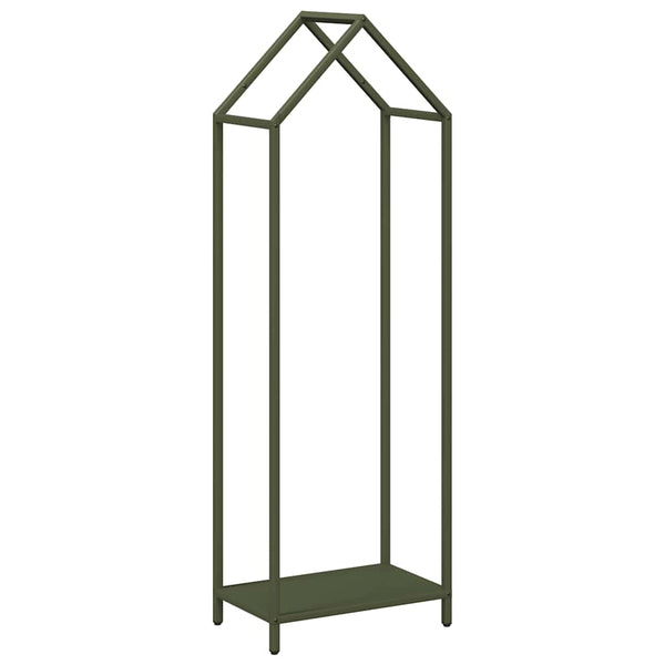 Brennholzregal Olivgrün Stahl 40x25x120 cm
