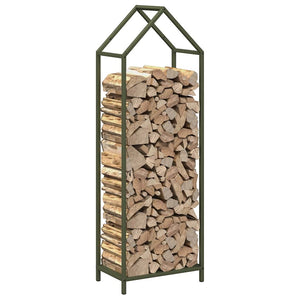 Brennholzregal Olivgrün Stahl 40x25x120 cm