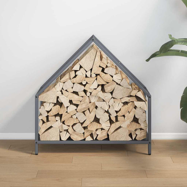 Brennholzregal Anthrazit Stahl 60x60 cm