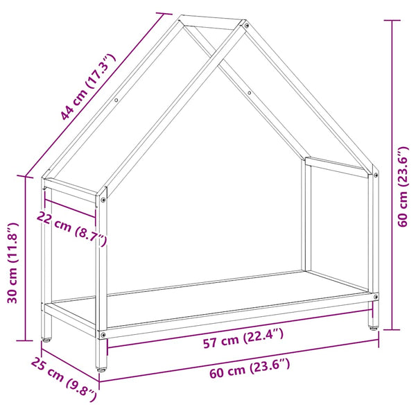 Brennholzregal Anthrazit Stahl 60x60 cm