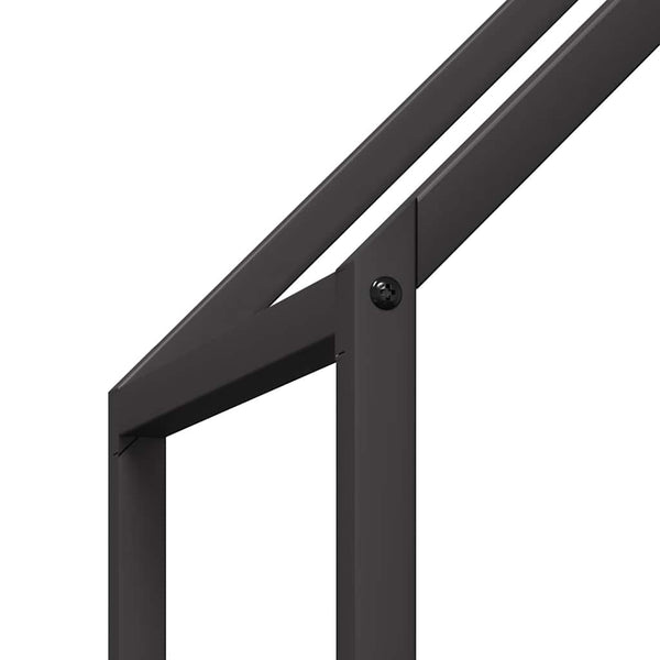 Brennholzregal Schwarz 60x25x90 cm