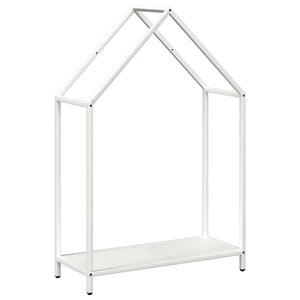 Weißes Brennholzregal aus Stahl 60x25x90 cm