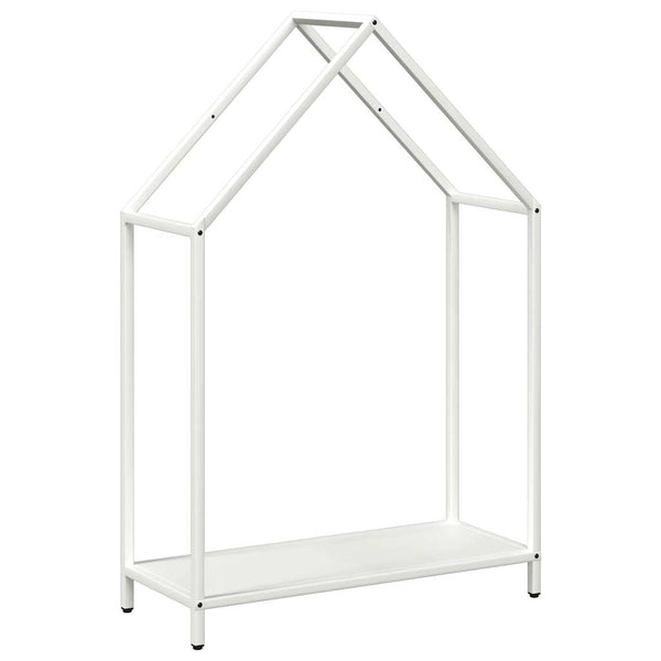 Weißes Brennholzregal aus Stahl 60x25x90 cm