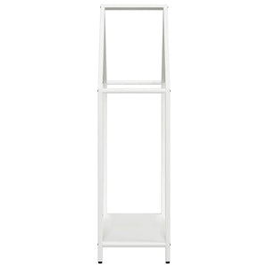 Weißes Brennholzregal aus Stahl 60x25x90 cm