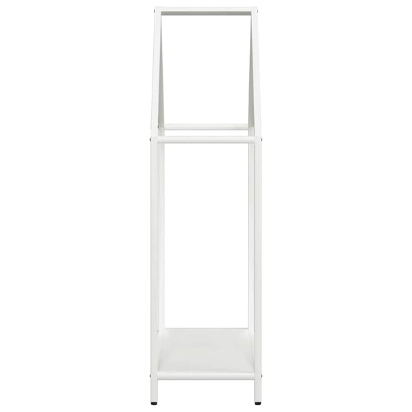 Weißes Brennholzregal aus Stahl 60x25x90 cm