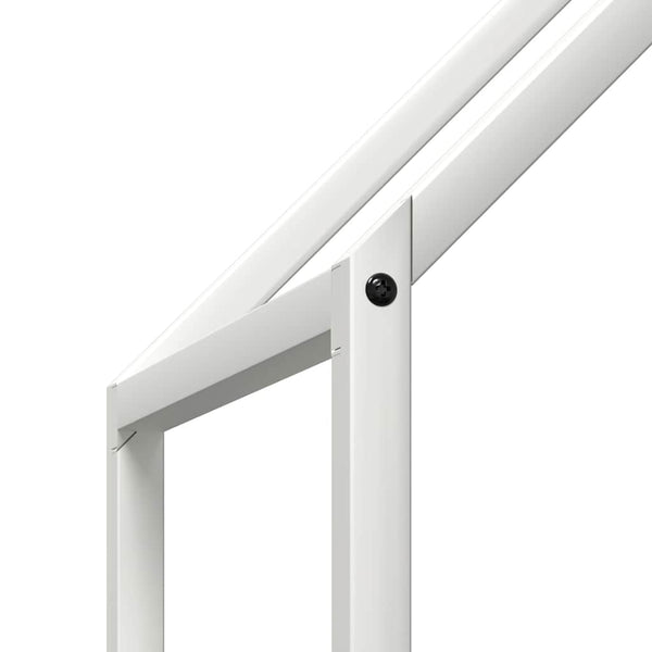 Weißes Brennholzregal aus Stahl 60x25x90 cm