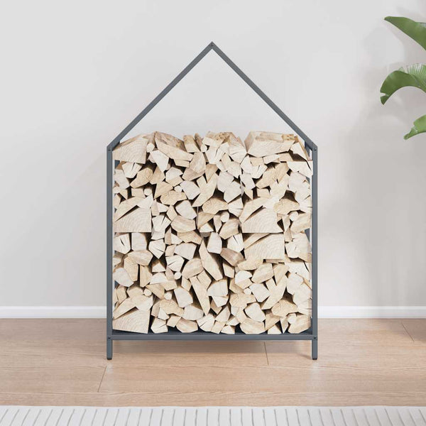Brennholzregal Anthrazit Stahl 60x25x90cm