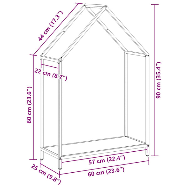 Brennholzregal Anthrazit Stahl 60x25x90cm