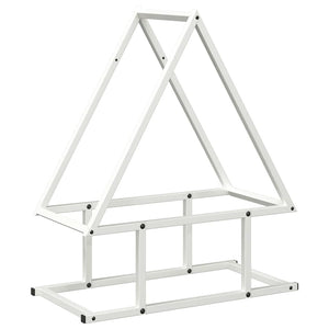 Weißes Brennholzregal aus Stahl 50x25x60 cm