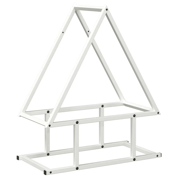 Weißes Brennholzregal aus Stahl 50x25x60 cm