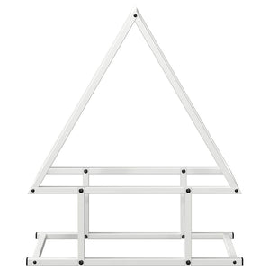 Weißes Brennholzregal aus Stahl 50x25x60 cm
