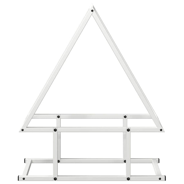 Weißes Brennholzregal aus Stahl 50x25x60 cm