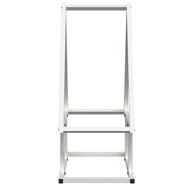 Weißes Brennholzregal aus Stahl 50x25x60 cm