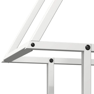 Weißes Brennholzregal aus Stahl 50x25x60 cm
