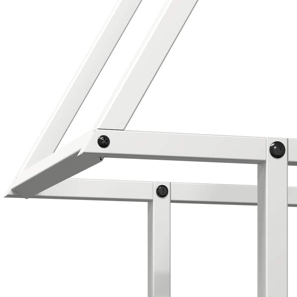 Weißes Brennholzregal aus Stahl 50x25x60 cm